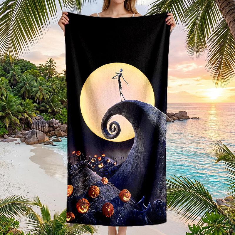 Large Beach Towel Quick Dry Absorbent Towel For Beach IndoorThe Nightmare Before Christmas Jack Sally