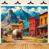 1pc Vintage Western Town Tapestry Reusable Polyester Wall Hanging with HandStitched Edges FadeResistant AntiWrinkle Fabr