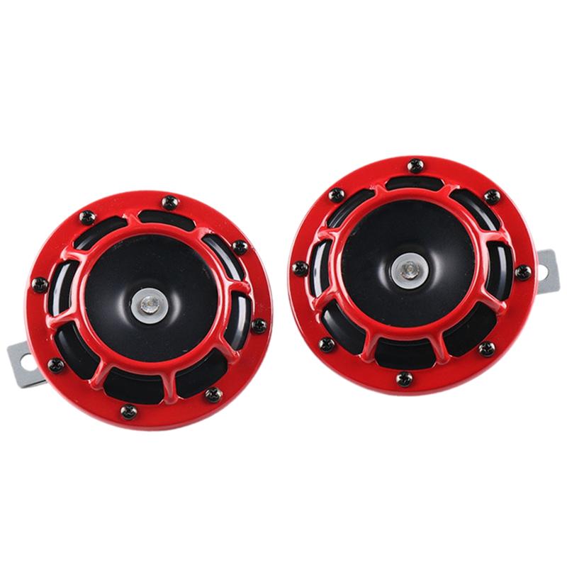 Universal Car Motorcycle Horn 12V Car Modified Horn High Pitch Red Basin Electric Horn Snail-AD39