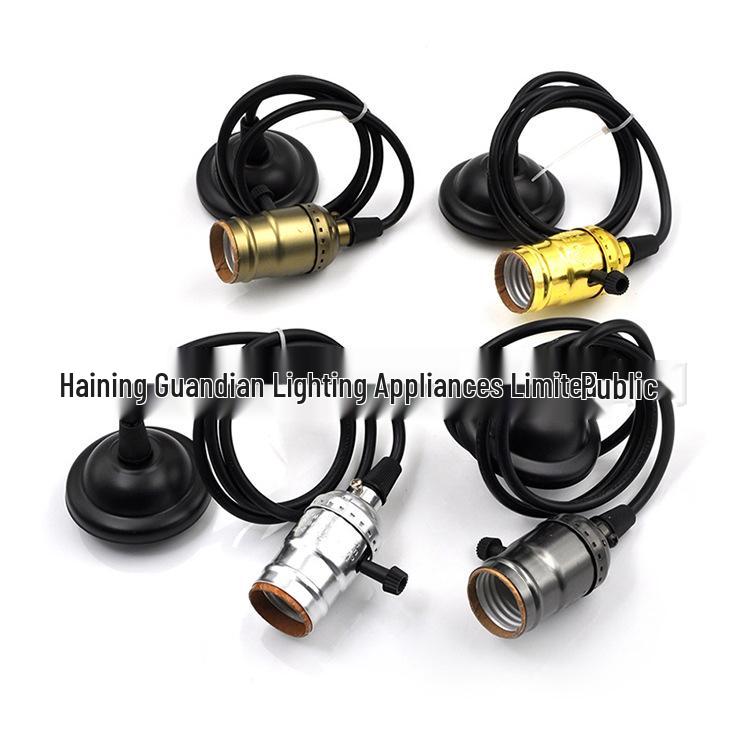 Pearl Black Vintage E26/E27 Aluminum Edison Pendant Lampholder for DIY Light Fixtures