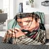 Elvis Presley Vintage Portrait Print Fleece Blanket Soft Warm Throw Blanket Sofa Couch Bed Home Decor For Music Fans