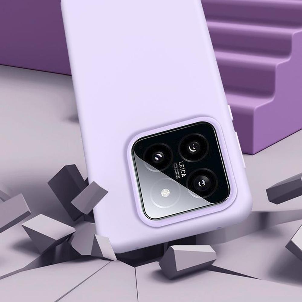 Para Capa Xiaomi 14 Silicone Líquido + PC Agradável à Pele Capa de Telefone