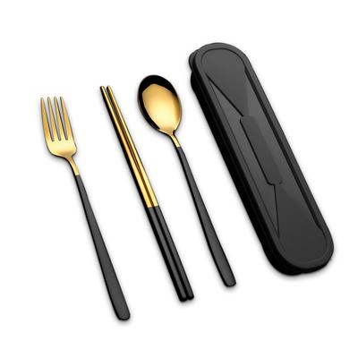 Utensili da Cucina Acciaio Inossidabile 304 Set Portatili Riutilizzabili Stoviglie con Scatola Studenti Uso Design Semplice Colazione Cena