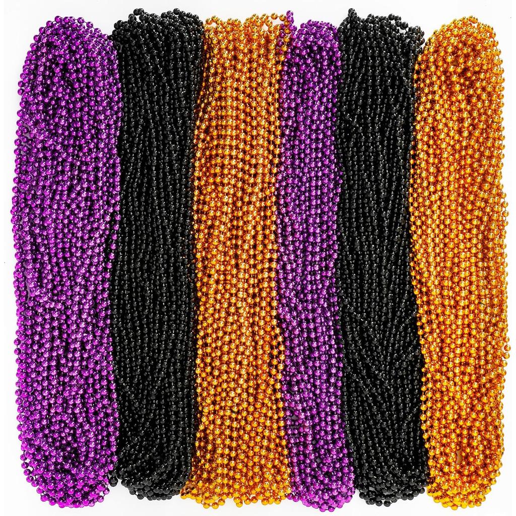 100pcs Mardi Gras Beads, Green Purple Gold Metallic Mardi Gras Beads Necklaces Accessories Bulk, Mardi Gras Carnival Beads Neckl