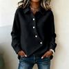 Women's collared button-down design solid-colored wool coat top