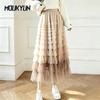 Sweet Skirts French Princess Beautiful Thousand-layer Leaf Mesh Temperament A-line Fairy Female Cake Skirts Faldas