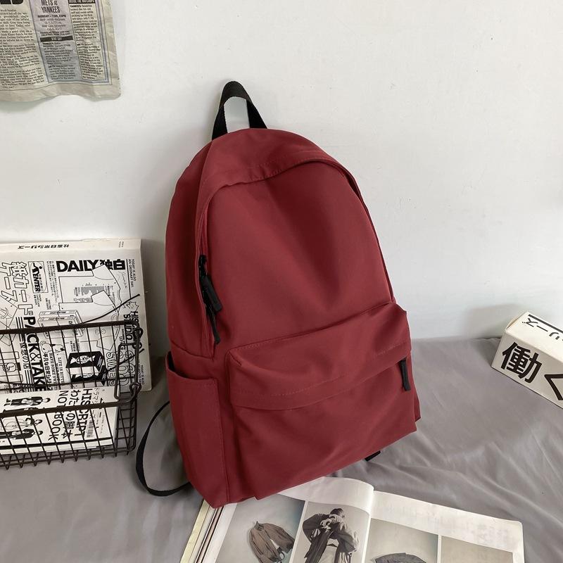 Schoolbag Backpack Ins Trend 1011 New Korean Version of Female High School Junior High School Students Large Capacity Simple Solid Color Schoolbag