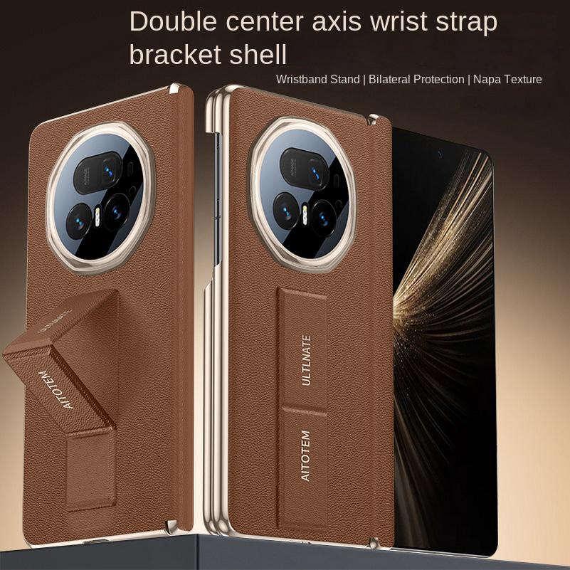 Napapi Double-Sided Protective Wrist Strap Case For Honor Magic V5 magic V3 V2 Electroplated Frame Slim Protect Cover