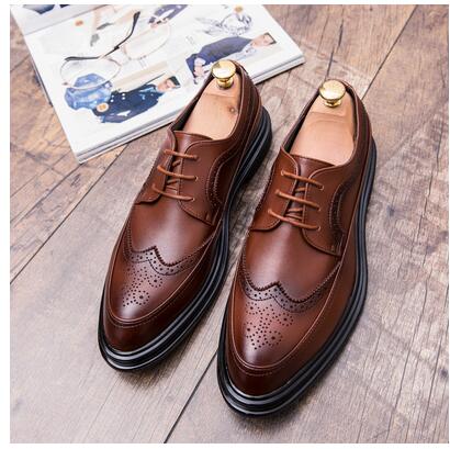 2022Newest High Quality Men Oxfords Shoes Male Formal Leather Shoes Men Brogues Shoes Bullock Business Wedding Dress Shoes 85 Ch65