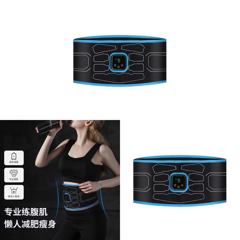 Rechargeable Ems Abdominal Trainer With Vibration Massage For Home Fitness And Waist Toning