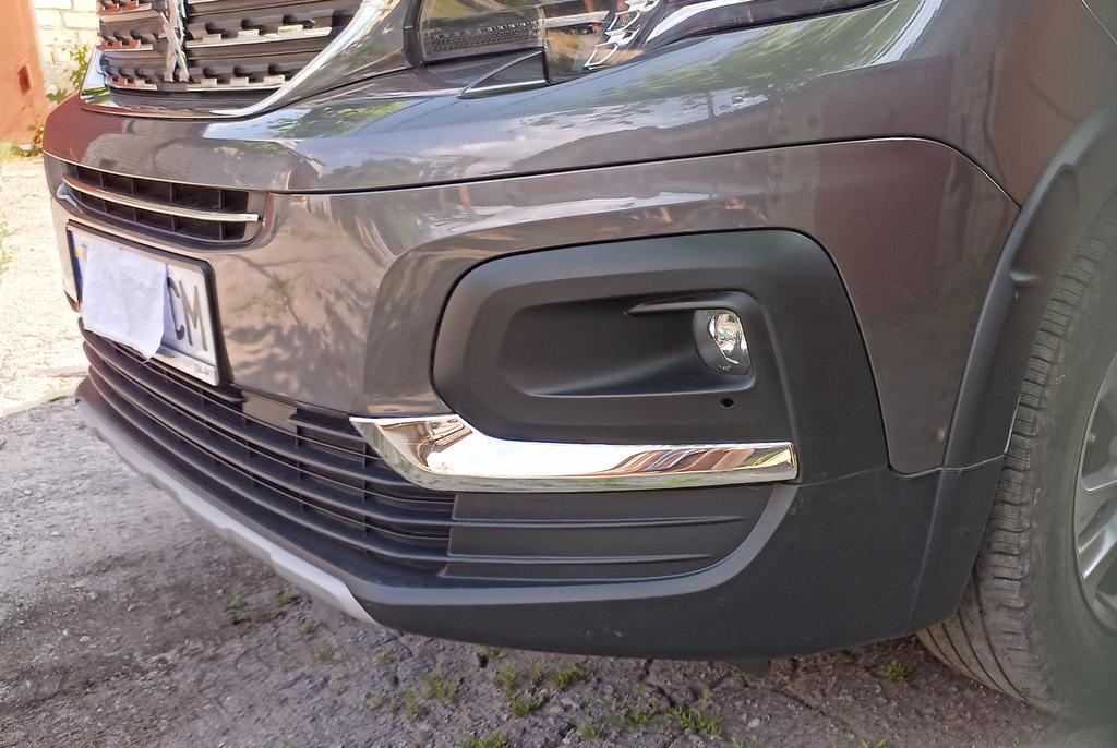 

Накладки на противотуманки (2 шт., нерж) для Peugeot Partner/Rifter 2019- гг