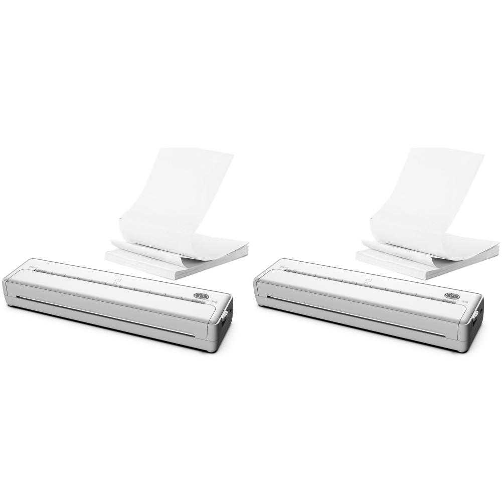 

A4 Portable Thermal Printer 203DPI Inkless Wireless Printer with Paper(White)