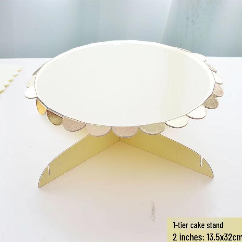 Three-Tier Gold Stamping Cake Stand for Birthday Party Desserts