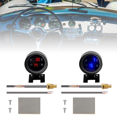 Indicatori Temperatura Acqua e Voltmetro per Auto 2 in 1 Display LCD per Monitoraggio in Tempo Reale Installazione Facile Accessori Auto