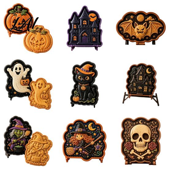 Halloween Cookie Cutters for Pastry Mini Pie Press Mold Hand Cutter Holiday Baking Versatile Snack Molds Holidays Party DIY Dessert Tool Non-Stick