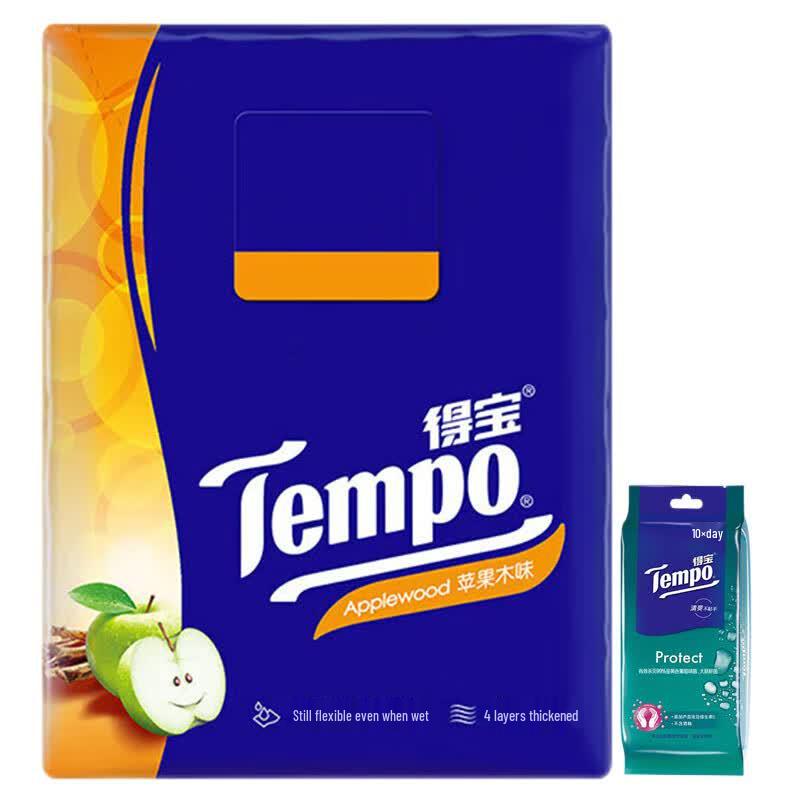 Tempo Mini Pocket Tissues with Applewood Scent & Wet Wipes