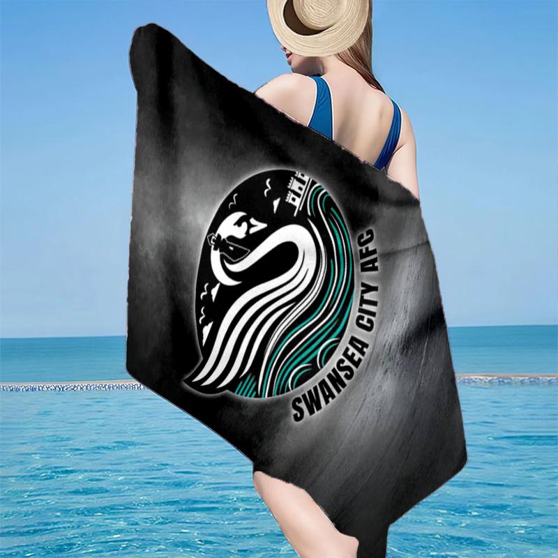 Swansea City AFC Wappen Mikrofaser Strandtuch, Leicht und Schnelltrocknend, für Sommerreisen, Strand-Essentials, Schwimmbad