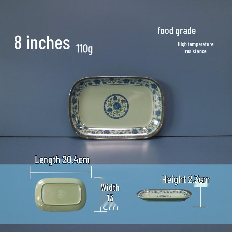 LIJIA FITMENT Melamine Blue & White Vintage Dinnerware