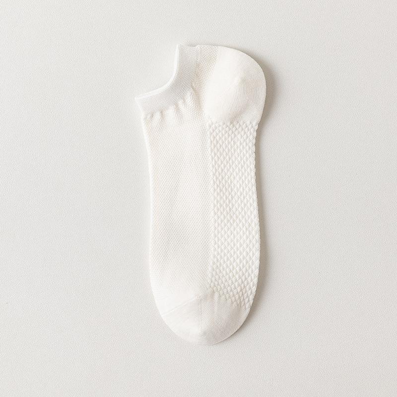 Men's Summer Thin Mesh Cotton Sweat Absorbing Deodorant Shallow Mouth Boneless Boat Socks