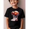 European Sizes Fashionable Short-Sleeve T-Shirt for Boys Featuring a Basketball Sneaker Theme: a of Sports Gear Elements