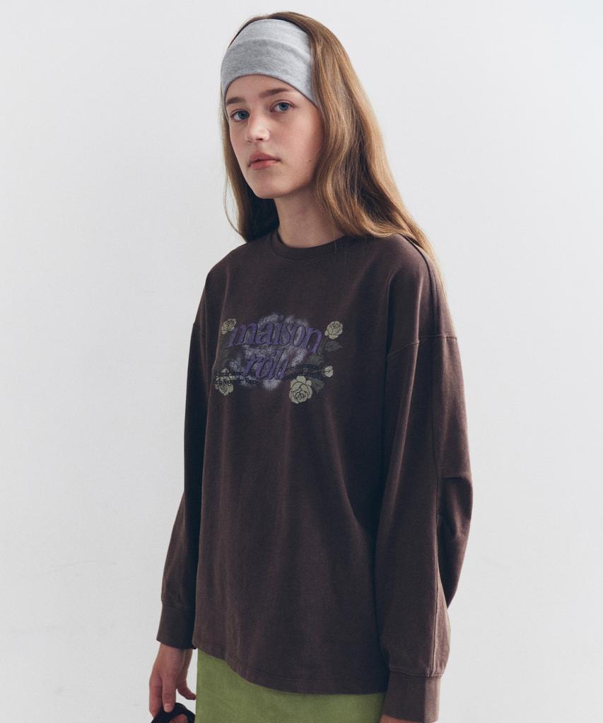 ROLAROLA Rose Pigment Graphic Long Sleeve Brown