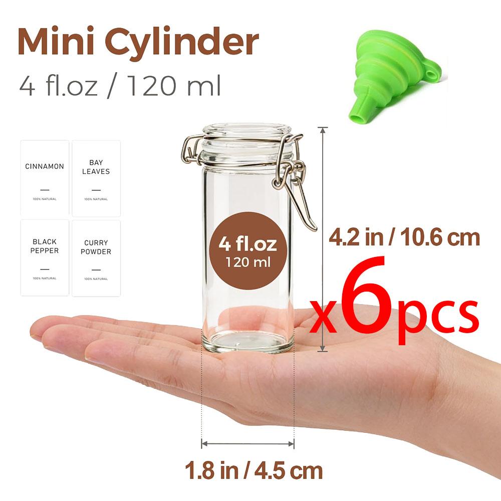 4oz Glass Spice Jars with Airtight Swing Top Lids,Small Clear Containers for Pantry Organization,Herb Storage,DIY Crafts & Gifts