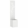 Garden Privacy Screen Canvas Floral White 32 X 32 X 150 Cm
