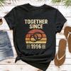 Juntos Desde 1996 Camiseta Feminina Unisex Casal Presente de 30º Aniversário de Casamento Anéis Vintage Camiseta Gráfica Algodão Manga Curta
