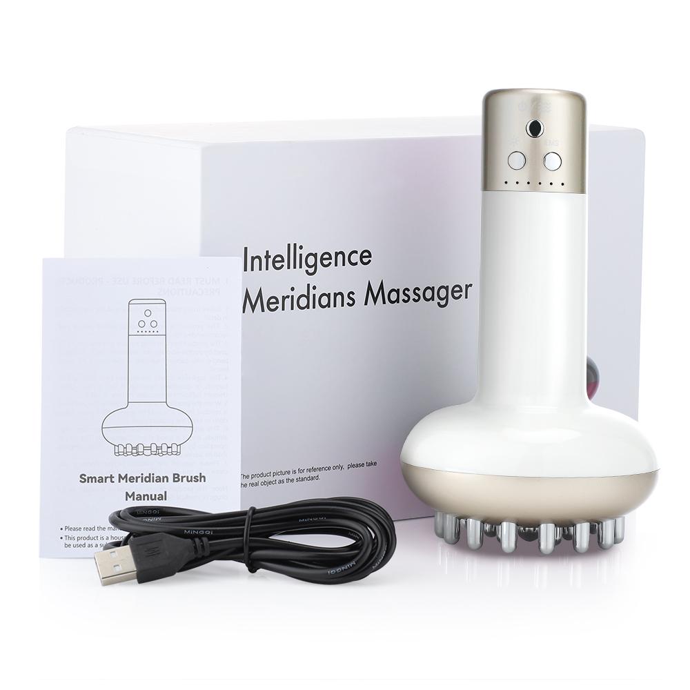 

Умная меридианная щетка Массажер для живота Беспроводной Горячий компресс Против целлюлита Прочистка меридианов спины Термическая мокса для похудения белый