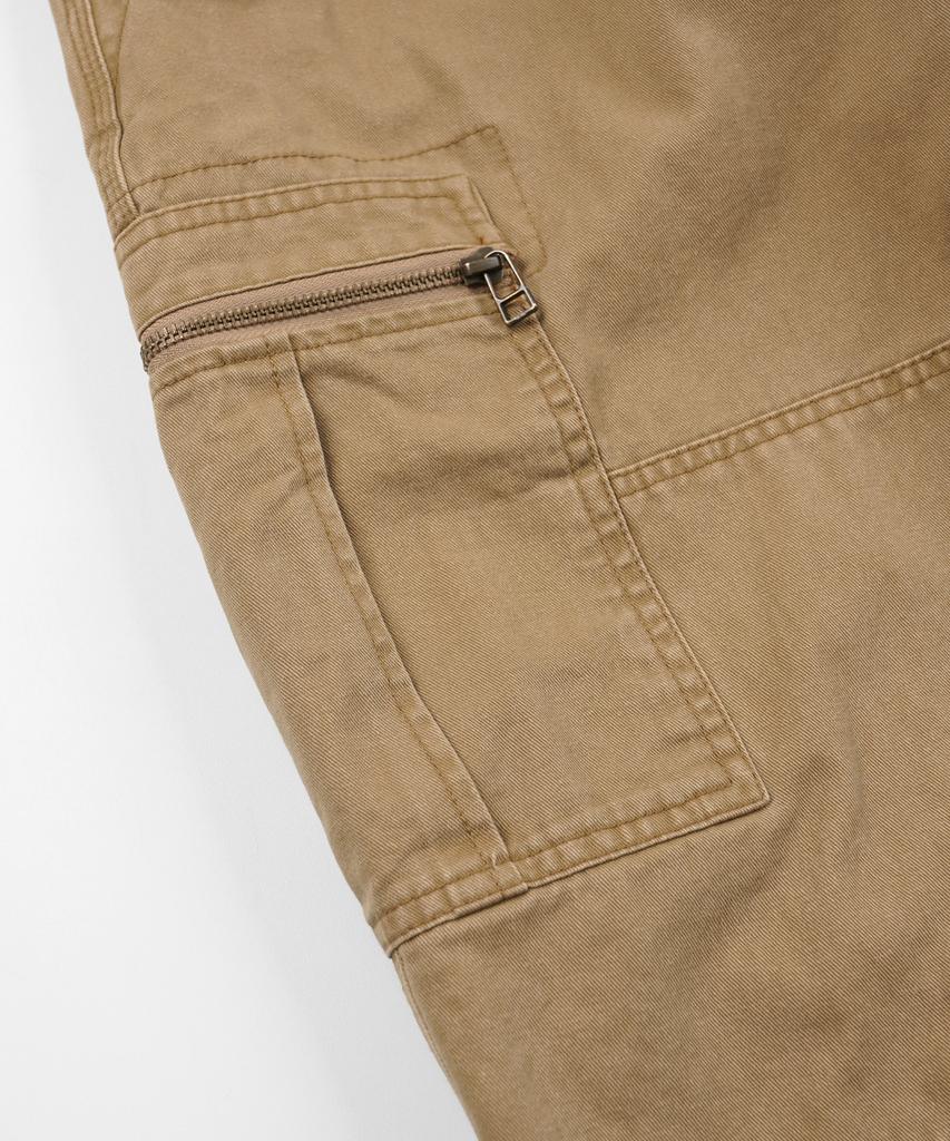 FRIZMWORKS Washed Cotton Zip Cargo Pants _ Beige