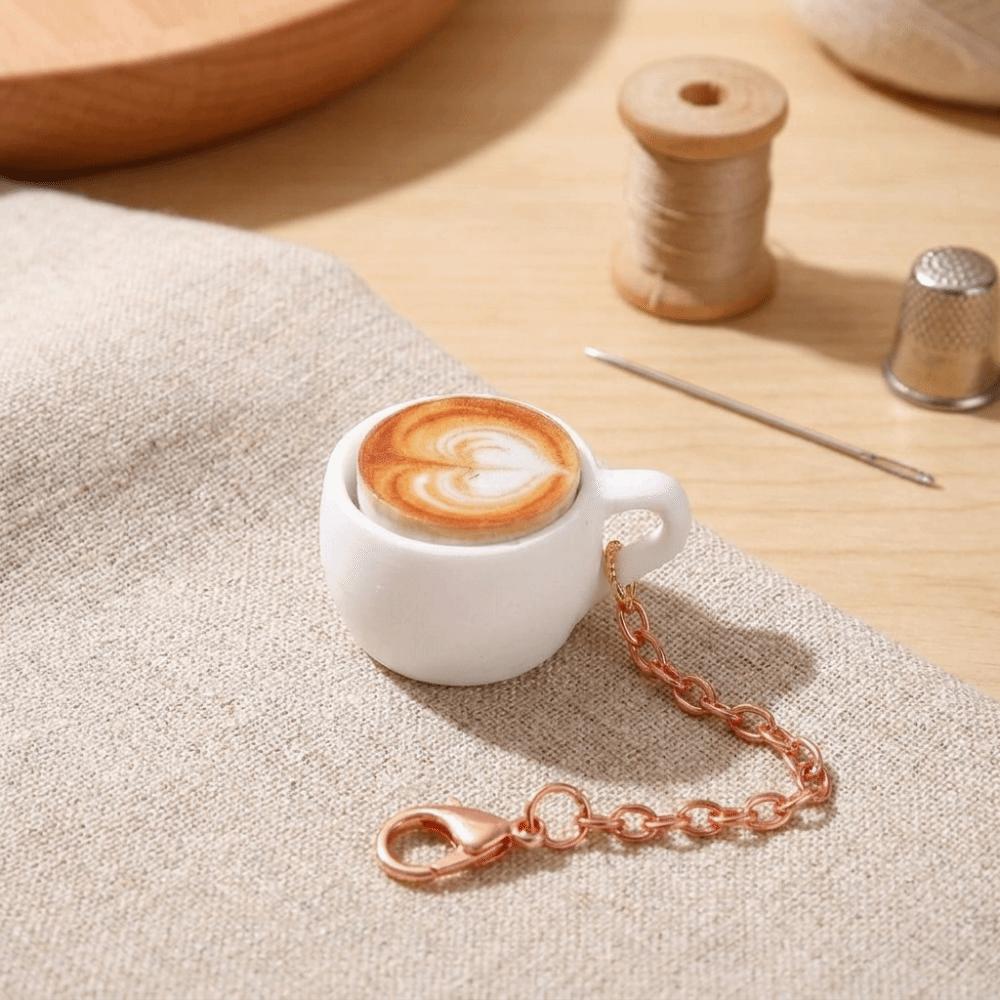 Smooth Solid Plastic Coffee Cup Keychain Portable Design Anti-stress Toy Spare Time Fun