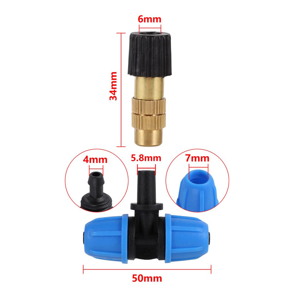 Misting Cooling System Sprayer Nozzle Adjustable Brass Atomizing Nozzle Humidify Watering Landscape For Garden Patio Greenhouse