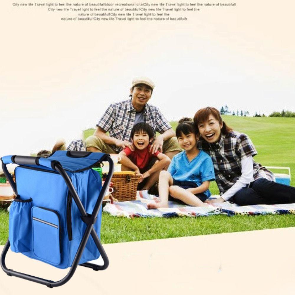 with Cooler Bag Camping Folding Chair Wear-resistant Sports Folding Chair Fishing