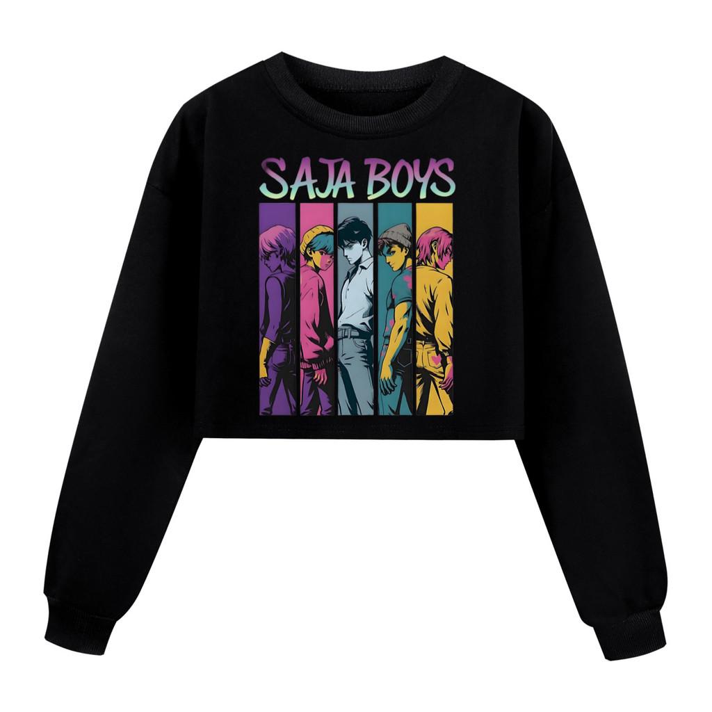 Kids Girls Anime Cartoon POP Singer Super Star Mira Rumi Zoey Saja Boys Printed Casual Long Sleeves Round Neck Sweatshirt Top