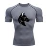 Men's Compression Athletic T-Shirt, Stylish Wolf Head Print