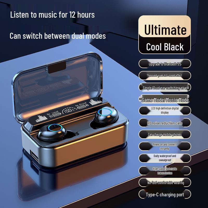 2025 Wireless Bluetooth 5.5 Headphones - Heavy Bass, Binaural Sports, Compatible with Huawei, Apple, Xiaomi, OPPO, Free Shipping