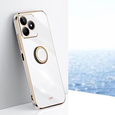 XINLI Dla Realme C53 (Światowy)/C53 (Indie)/C51 Etui na telefon z podstawką pierścieniową Elektroplaterowane TPU Tylna pokrywa telefonu