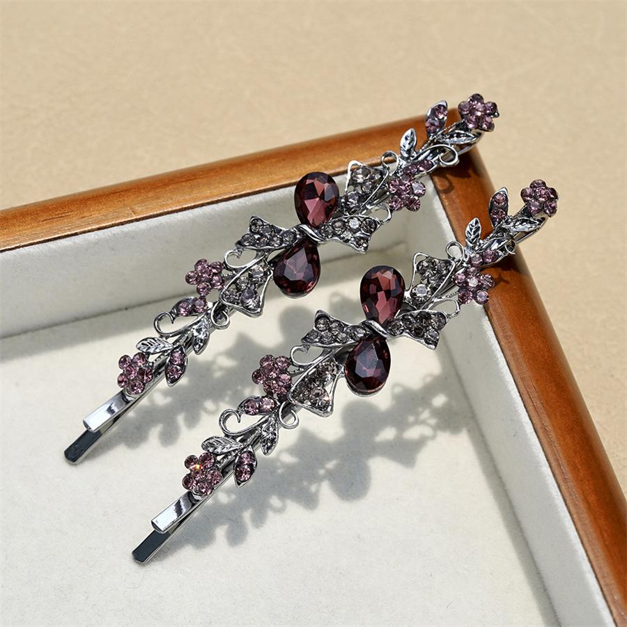 New Rhinestone Word Clip Hair Accessories Women's Side Clip Flower Bangs Clip Crystal Head Ornament Jewelry Korean