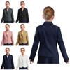 Blazer de Uniforme Escolar para Meninas Gola Lapela Manga Longa Botão Jaqueta de Terno Bolsos Frontais Roupa Formal Vestuário Acadêmico