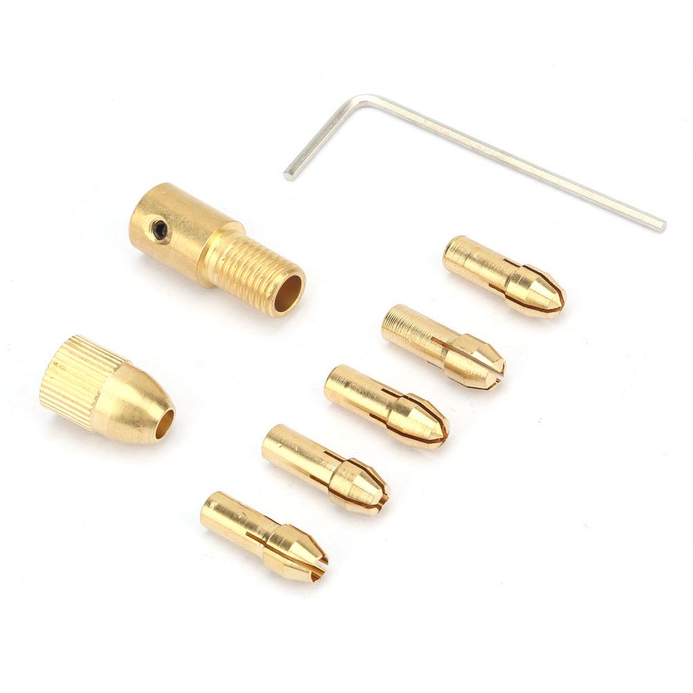 7 Pcs 0.5 3mm Electric Drill Bit Collet Micro Twist Drill Chuck Tool Adapter (3.17mm )