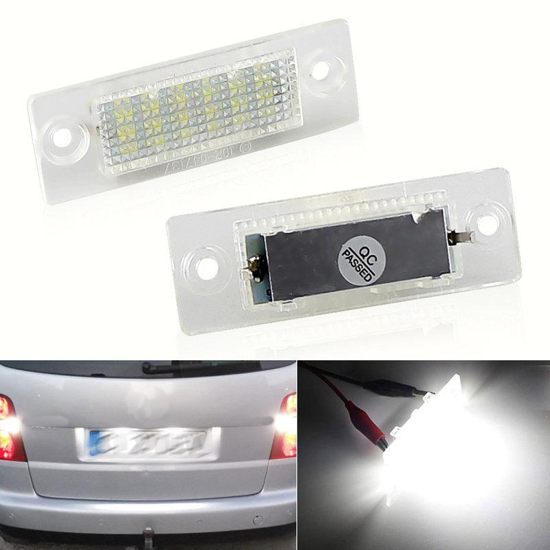 2pcs Car LED License Number Plate Light Lamp White Canbus For Volkswagen VW TRANSPORTER T5 CADDY TOURAN Golf Passat Super Bright