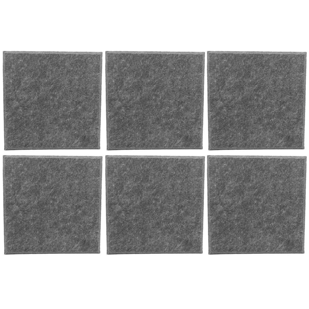 6Pcs SoundAbsorbing Board Acoustic Polyester Soundproof proof Silencer Panels(Gray )