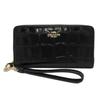 Long Wallet Long Zip Around Wallet Leather with Logo Wristlet CT083 IMBLK Outlet [Coach] Croco-like (Black) Women's [Item]