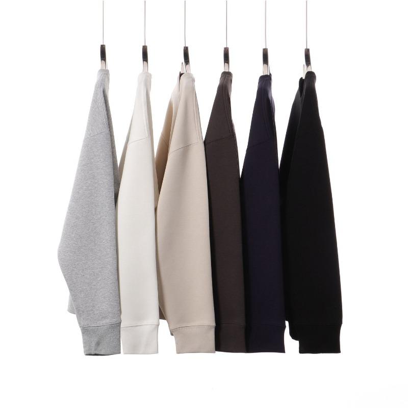 Autumn and Winter 0 Warm Solid Color Crew Neck Sweater Men's and Women's Simple Loose Casual Versatile Top
