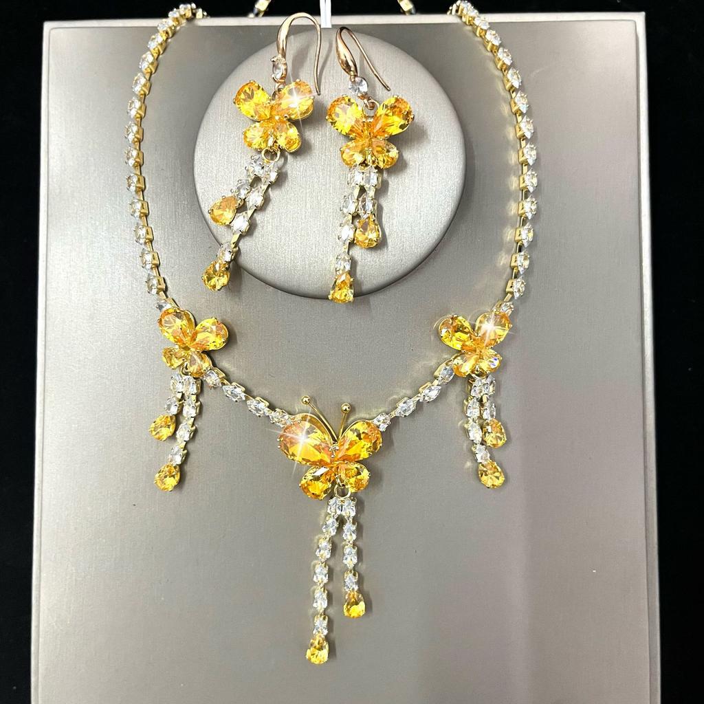 Jewelry Bridal Necklace Earrings Set Wedding Dress Banquet Dress Jewelry