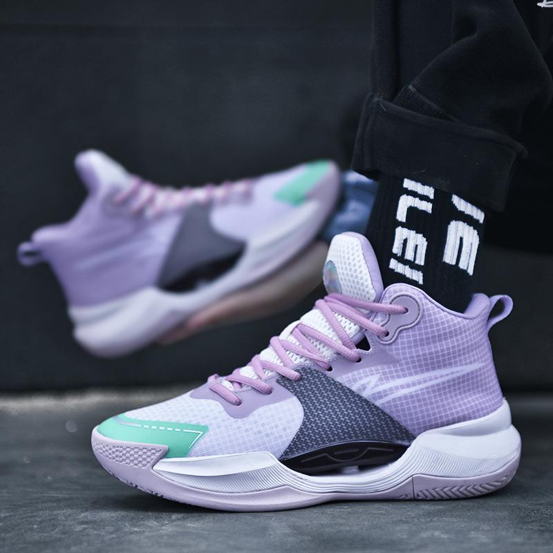 Foreign Trade New Ultra-light Actual Basketball Shoes Breathable High-top Wear-resistant Men's Sports Shoes Basketball Shoes for Men and Women