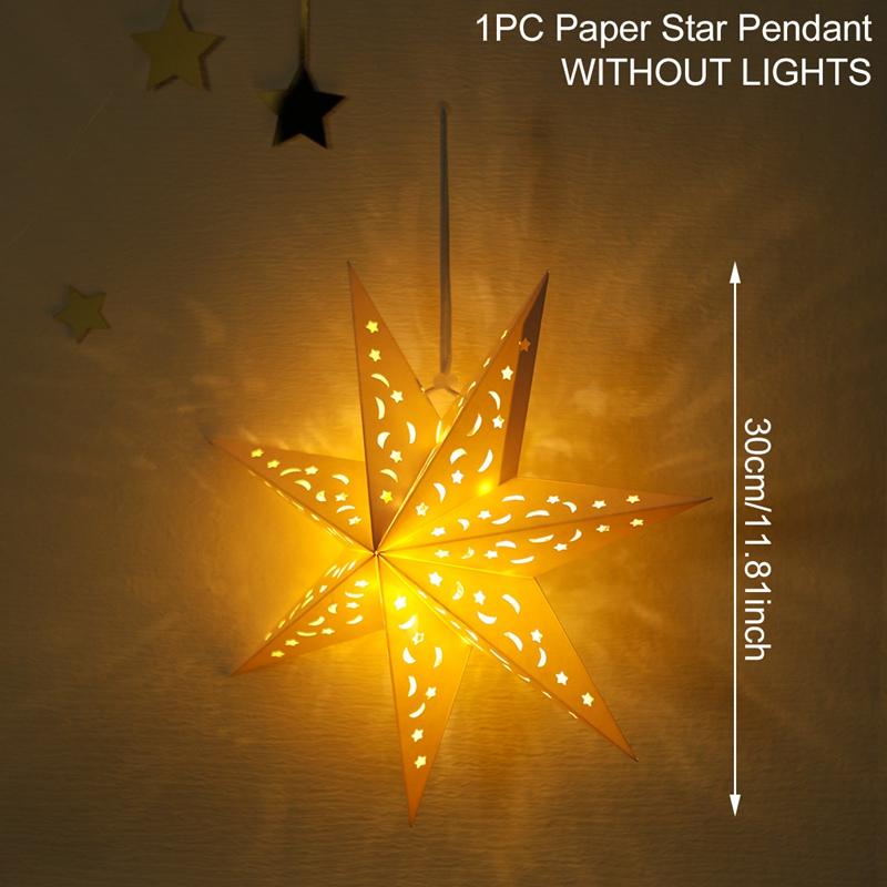30-75cm Hohlstern Hängeanhänger Eid Mubarak Weihnachten Ramadan Dekoration 2025 Islamische Muslimische Partydeko Ramadan Kareem Geschenk