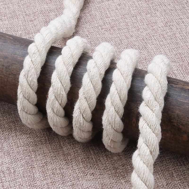 Sturdy Handmade Three-Strand Cotton-Hemp Rope for DIY Projects - Thick White Binding or Air Conditioner Water Pipe