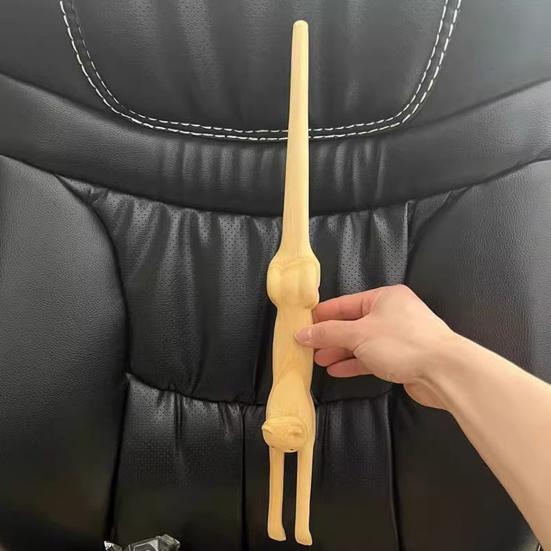 Dřevěné drbátko na záda pro kočky Přenosné Tvar zvířete Dlouhá rukojeť Těžko dostupná místa Úleva od svědění Drbátko na záda Masážní přístroj