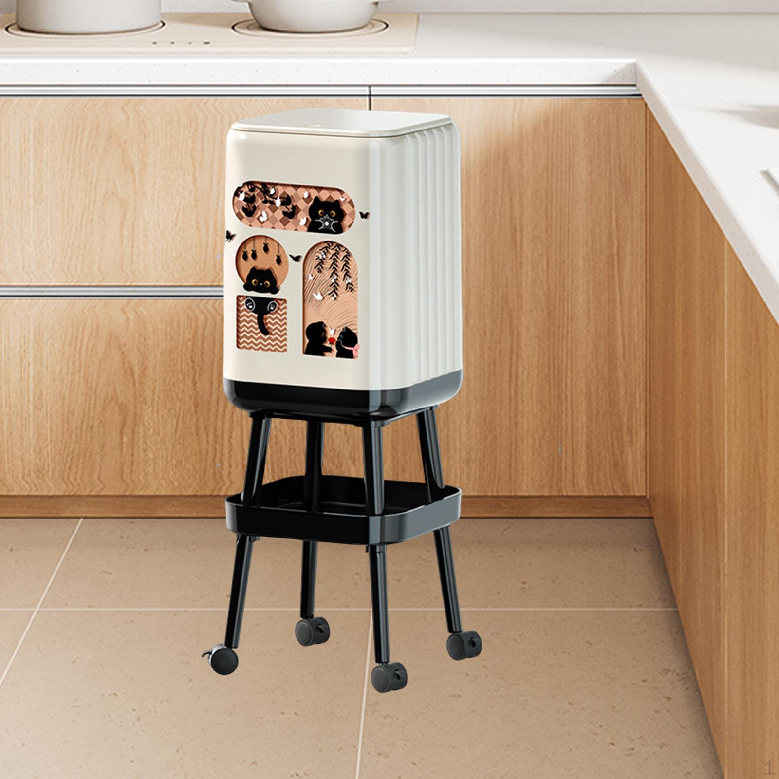 

Мусорное ведро с двойным отсеком для прессования с полкой для хранения, прочный полипропиленовый материал, подходит для кухни Style A